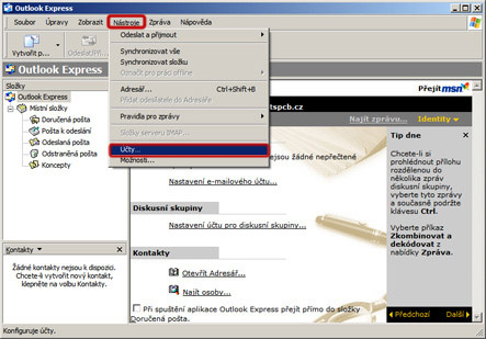 outlook express - nastavení
