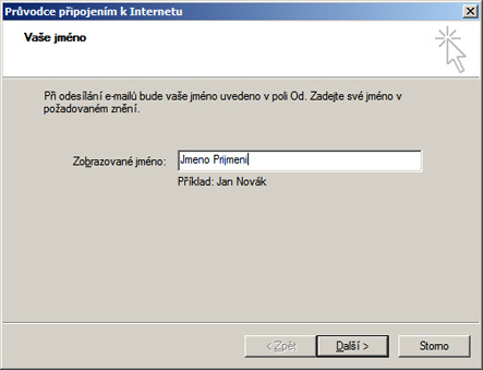 outlook express - jméno a přijmení