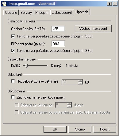 outlook express - SSL pro IMAP