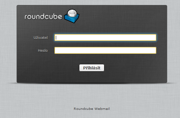 webmail - přihlášení